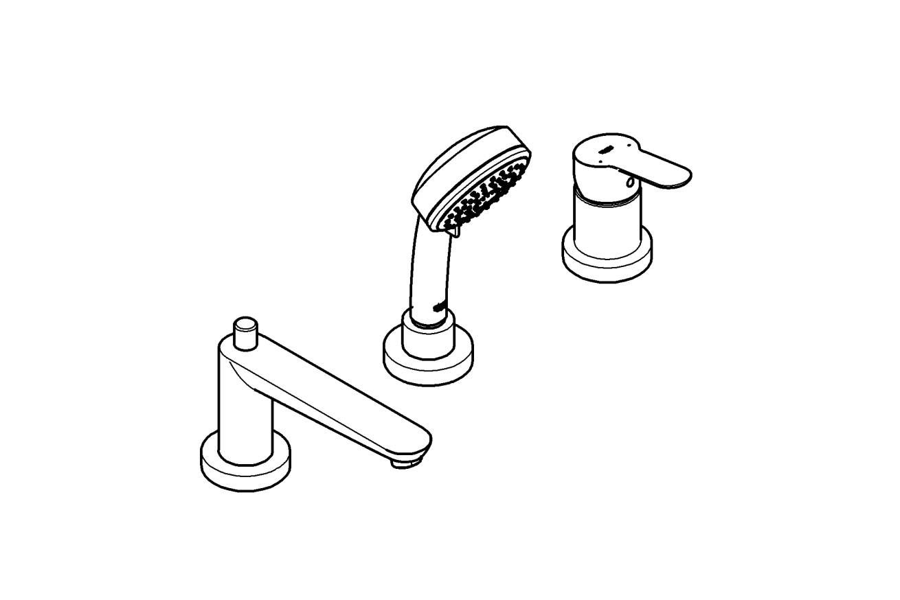Смеситель для ванны GROHE BauEdge, хром (2511700A)