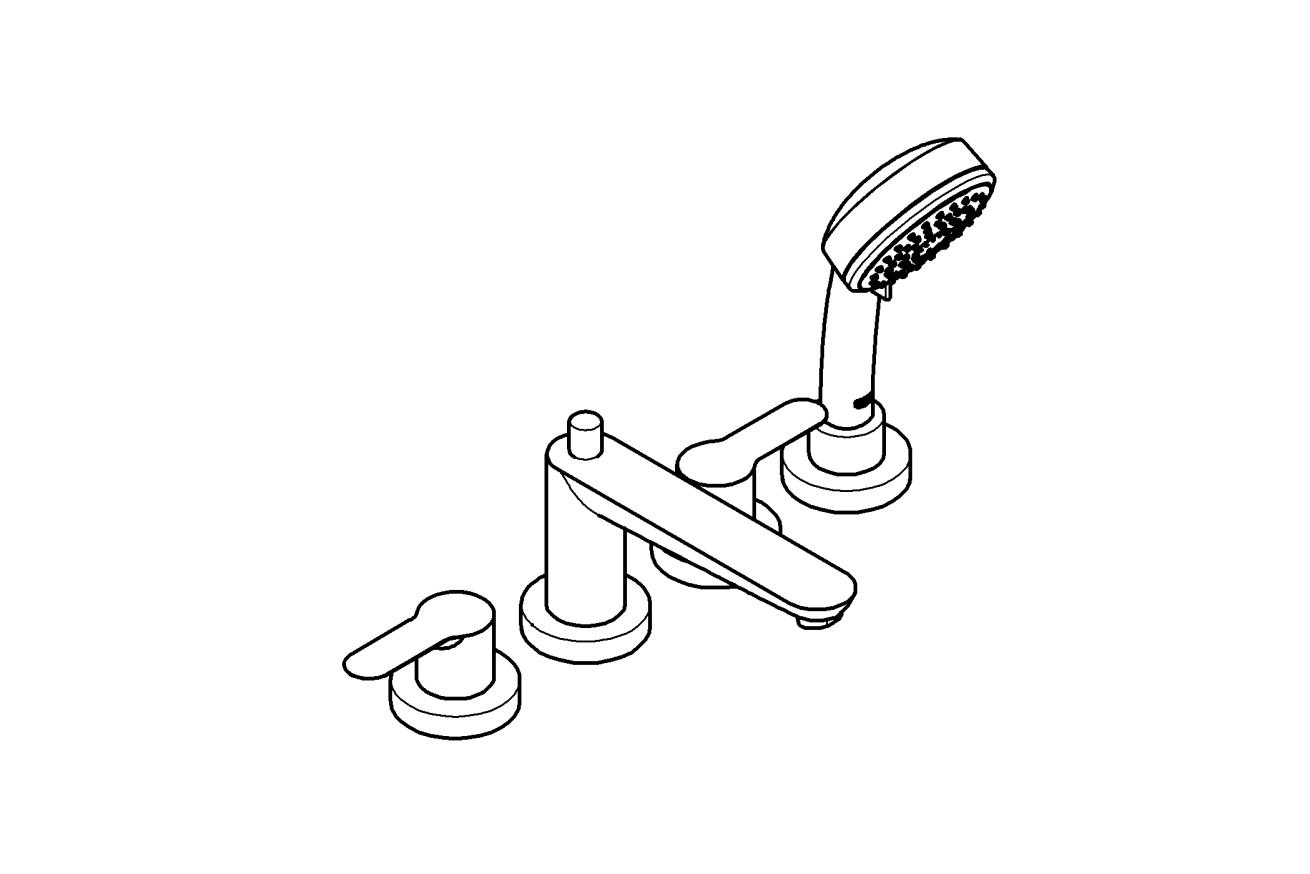 Смеситель для ванны GROHE BauEdge, хром (2512000A)
