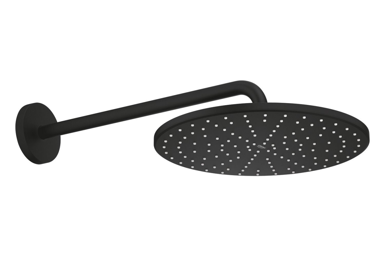 Верхний душ GROHE Rainshower Mono 310, 9,5 л/мин, 1 режим, 422 мм, фантомный черный (22121KF0)