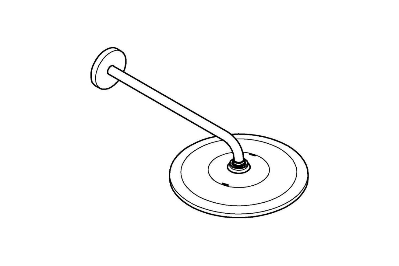 Верхний душ GROHE Rainshower Mono 310, 9,5 л/мин, 1 режим, 422 мм, фантомный черный (22121KF0)
