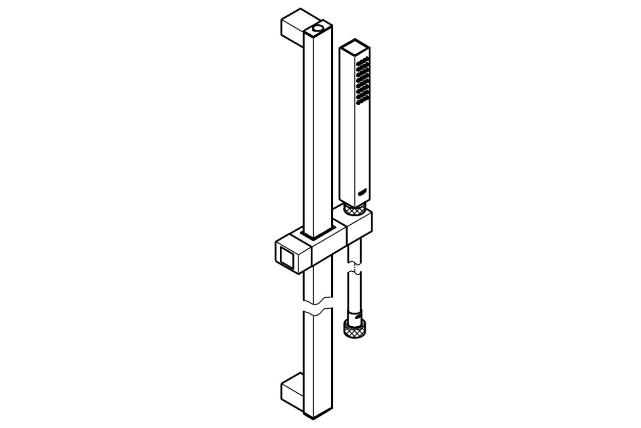Душевой гарнитур GROHE Euphoria Cube Stick, 1 режим струи, душевая штанга 900 мм, 15 л/мин, хром (27700000)