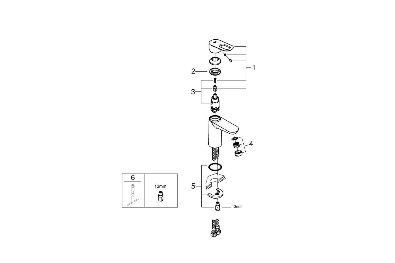 Смеситель для раковины GROHE BauLoop, S-size, хром (23337000)