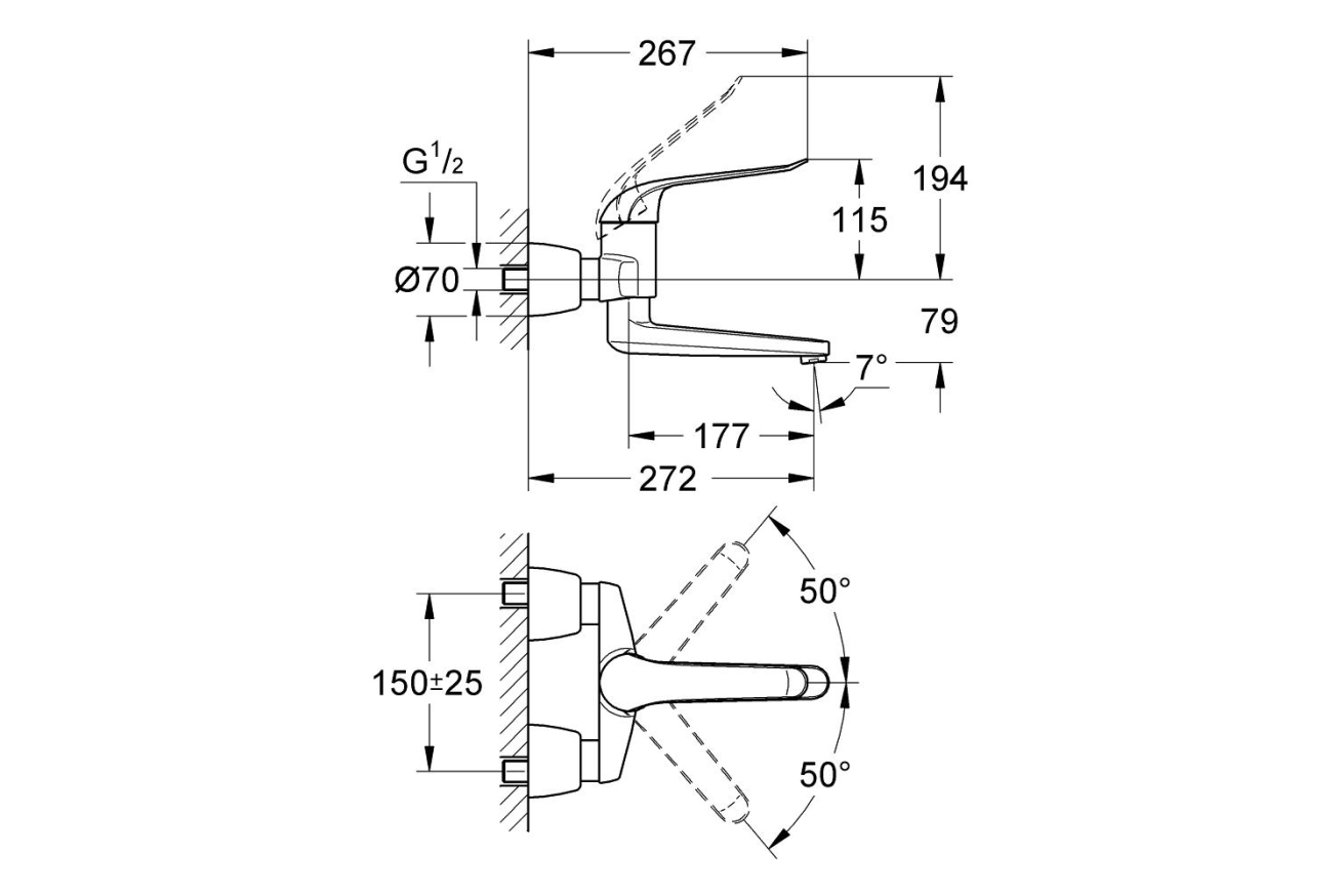 Смеситель для раковины GROHE Euroeco Special, хром (32774000)