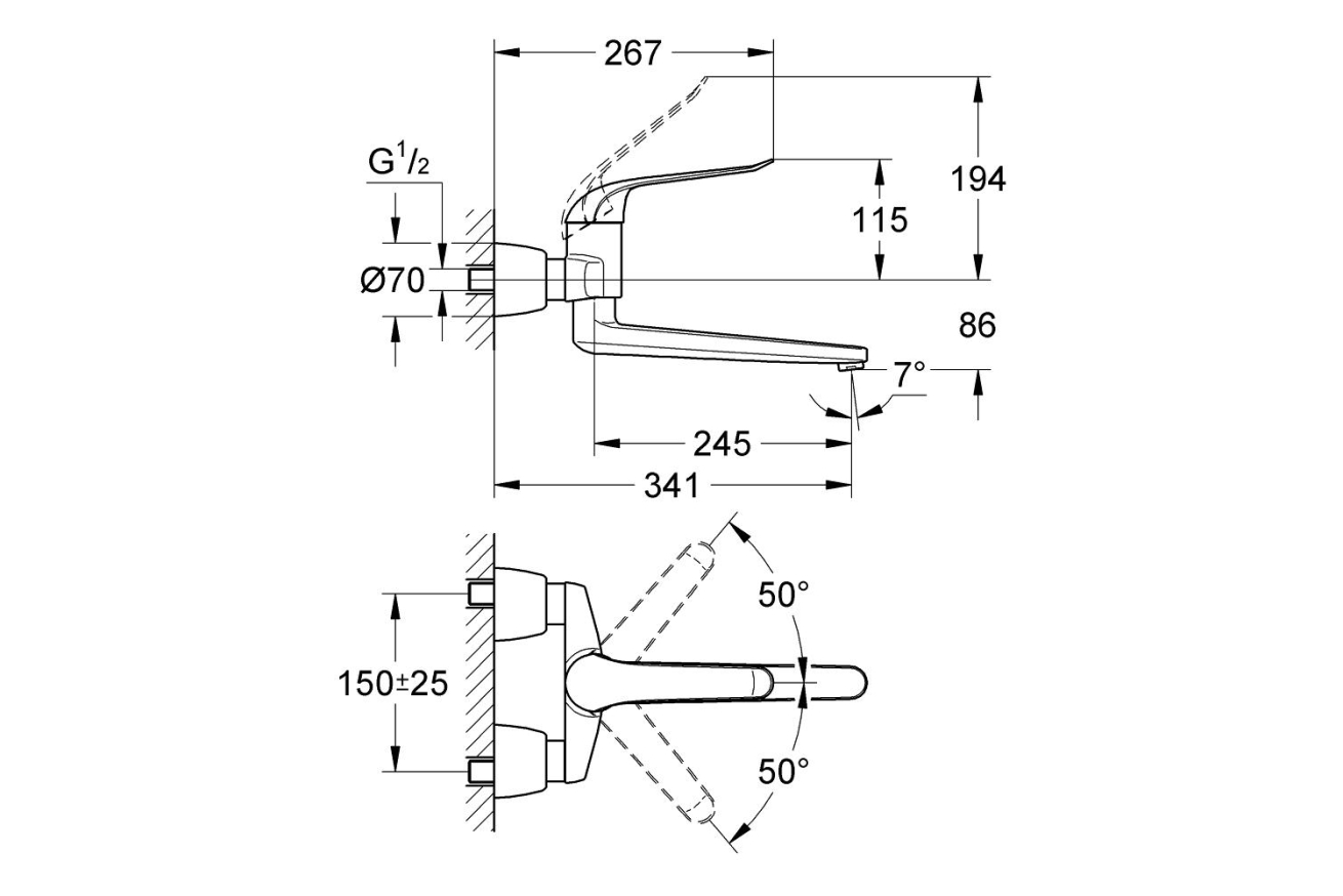 Смеситель для раковины GROHE Euroeco Special, хром (32775000)