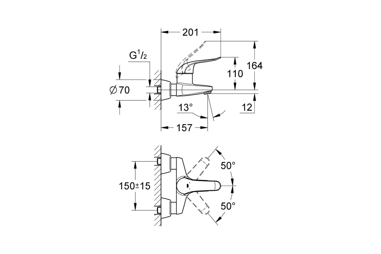 Смеситель для раковины GROHE Euroeco Special, хром (32776000)