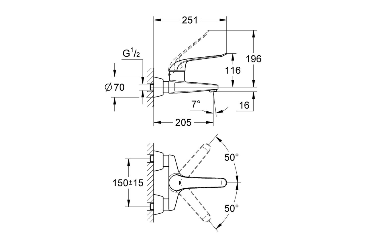 Смеситель для раковины GROHE Euroeco Special, хром (32778000)