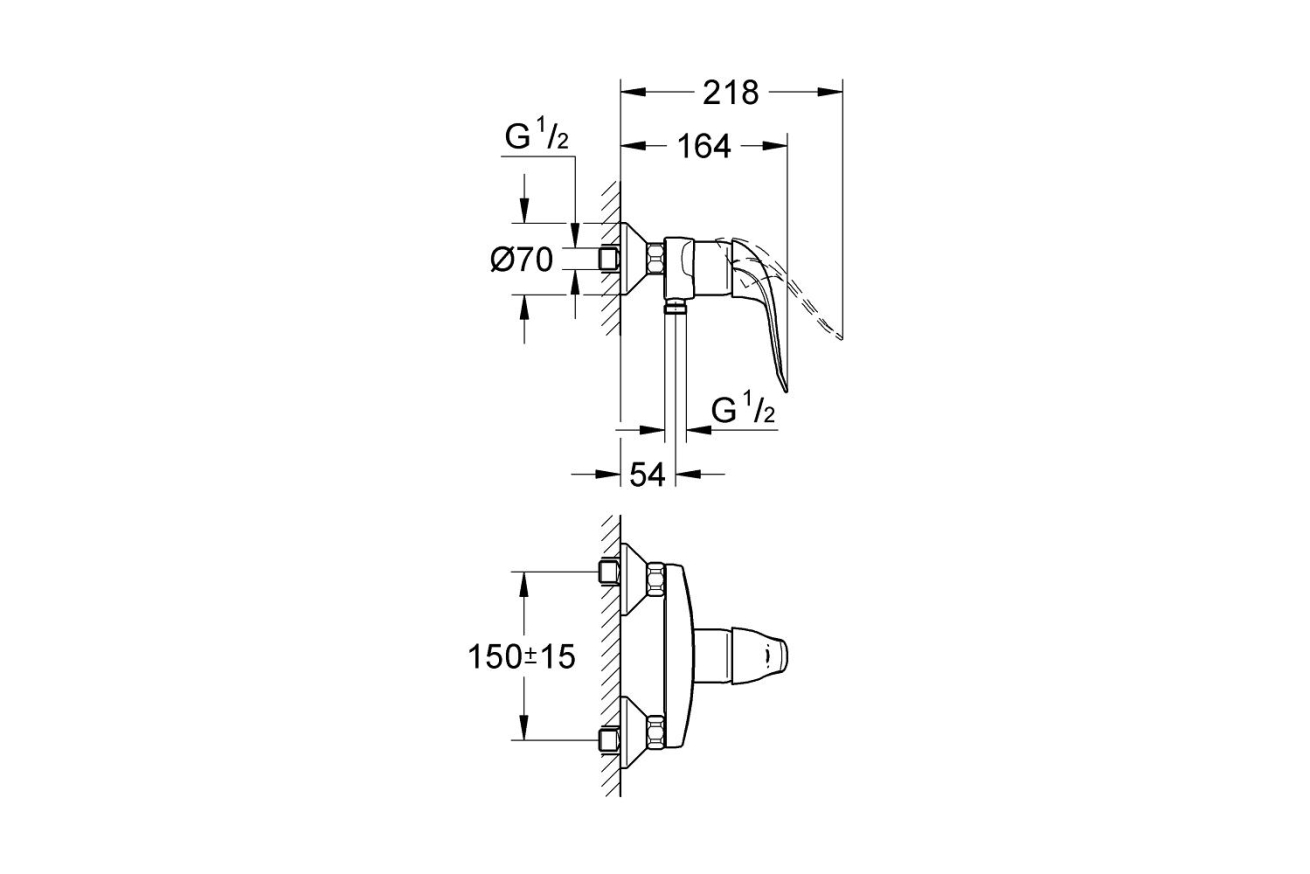 Смеситель для душа GROHE Euroeco Special, хром (32780000)