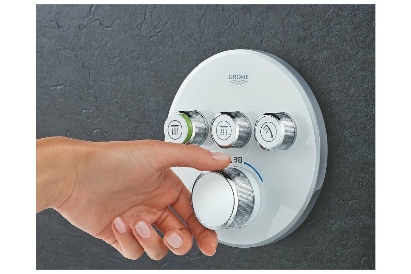 Внешняя часть смесителя для ванны и душа GROHE SmartControl круглая, на 3 потребителя, хром (29146000)