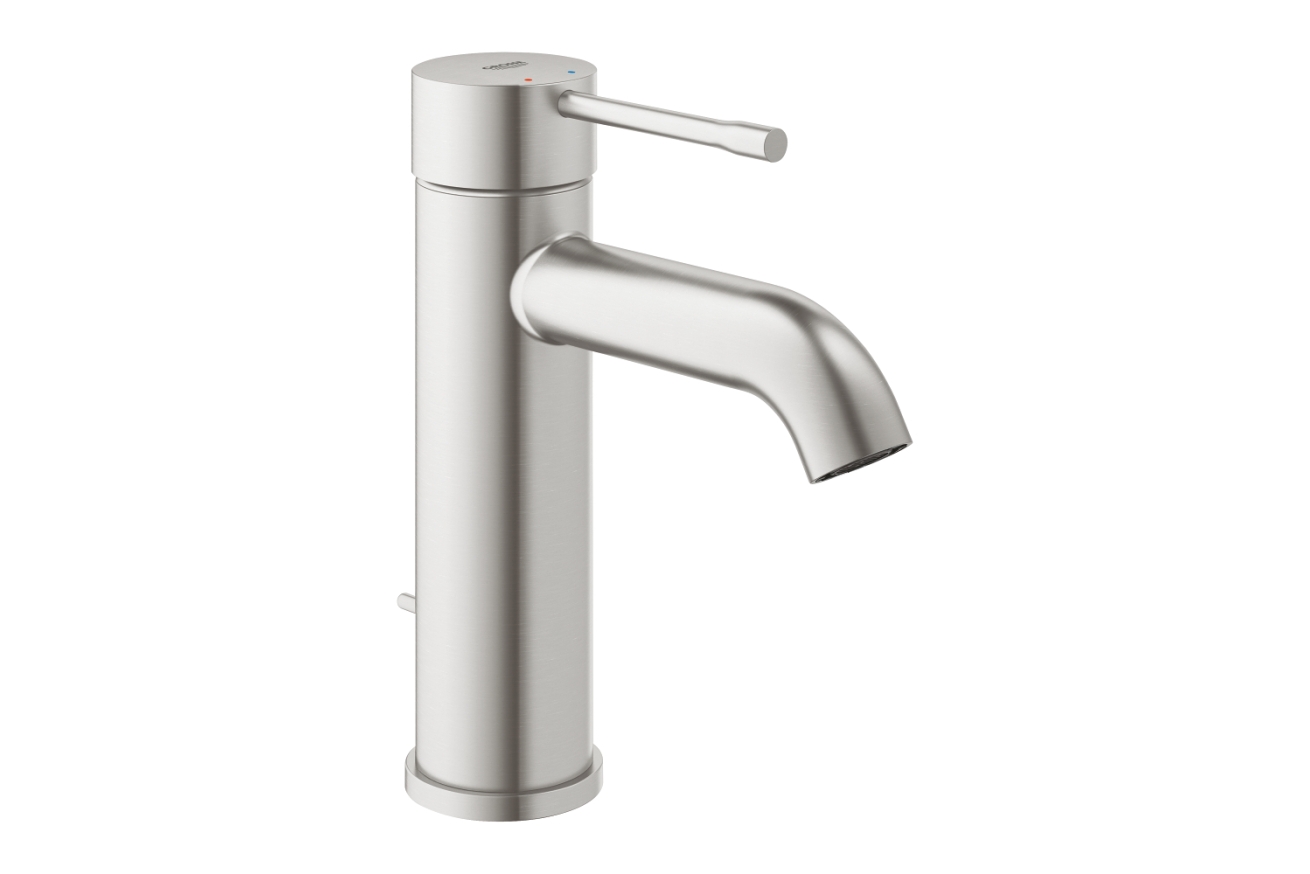 Смеситель для раковины GROHE Essence с донным клапаном, S-size, суперсталь (24171DC1)