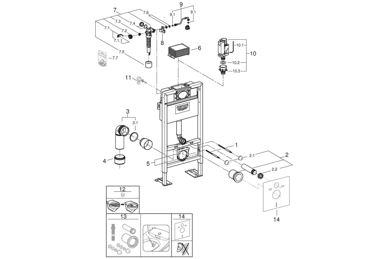 Система инсталляции для унитаза GROHE Rapid SL (38587000)