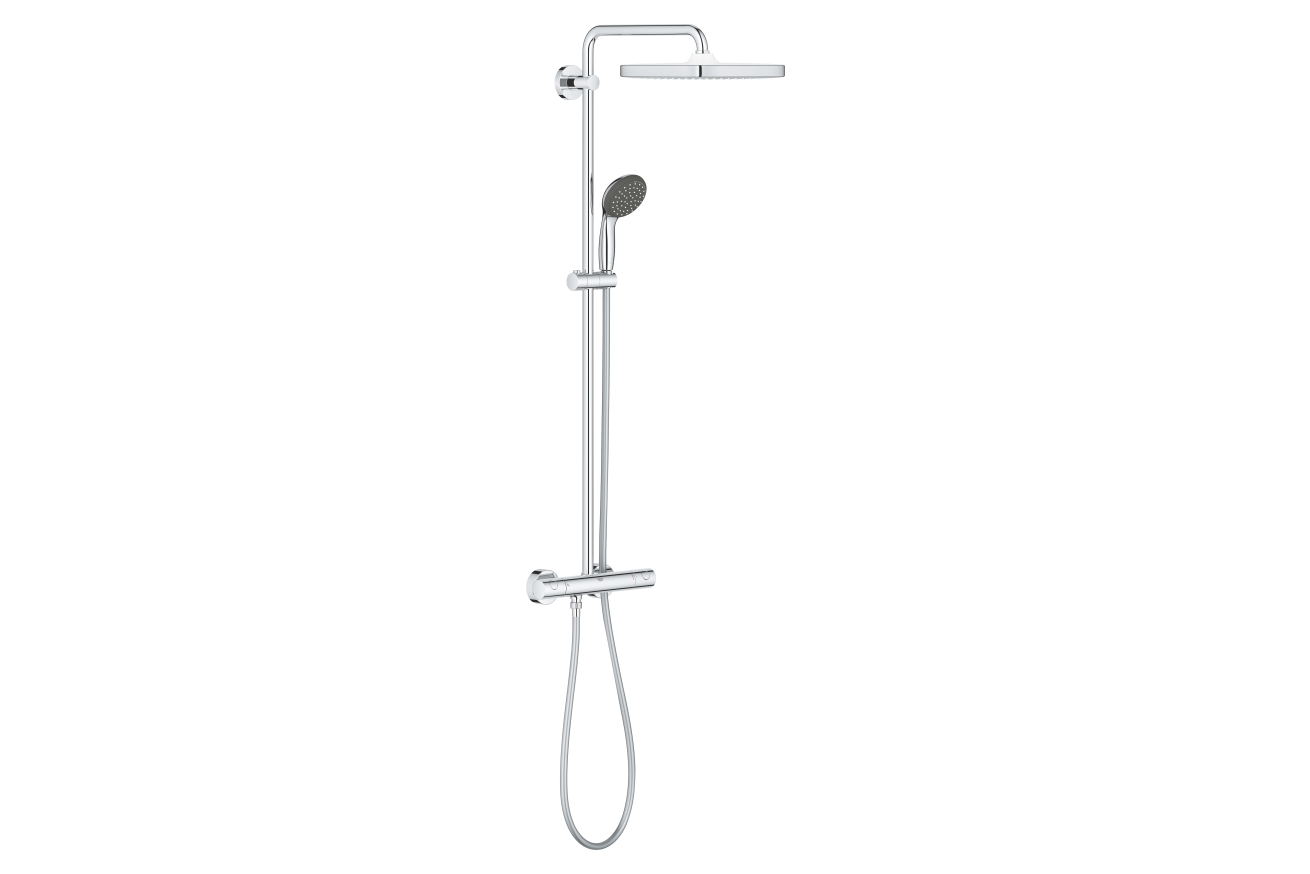 Душевая система GROHE Vitalio Start System 250 Cube с термостатом для душа, хром (26697000)