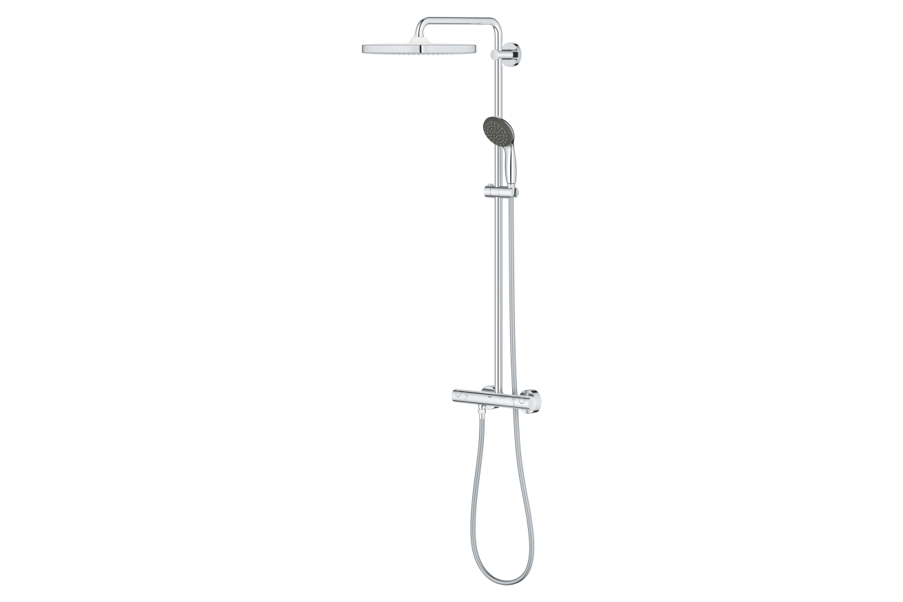 Душевая система GROHE Vitalio Start System 250 Cube с термостатом для душа, хром (26697000)
