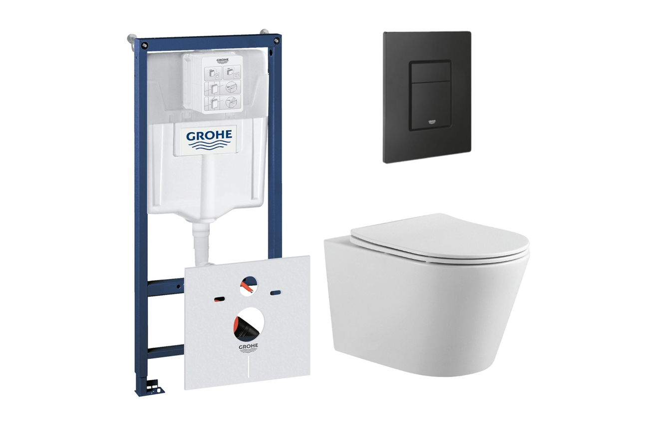 Комплект инсталляции GROHE 38811KF0 с унитазом Aquatek ВЕГА и сиденьем с микролифтом (NW0195)