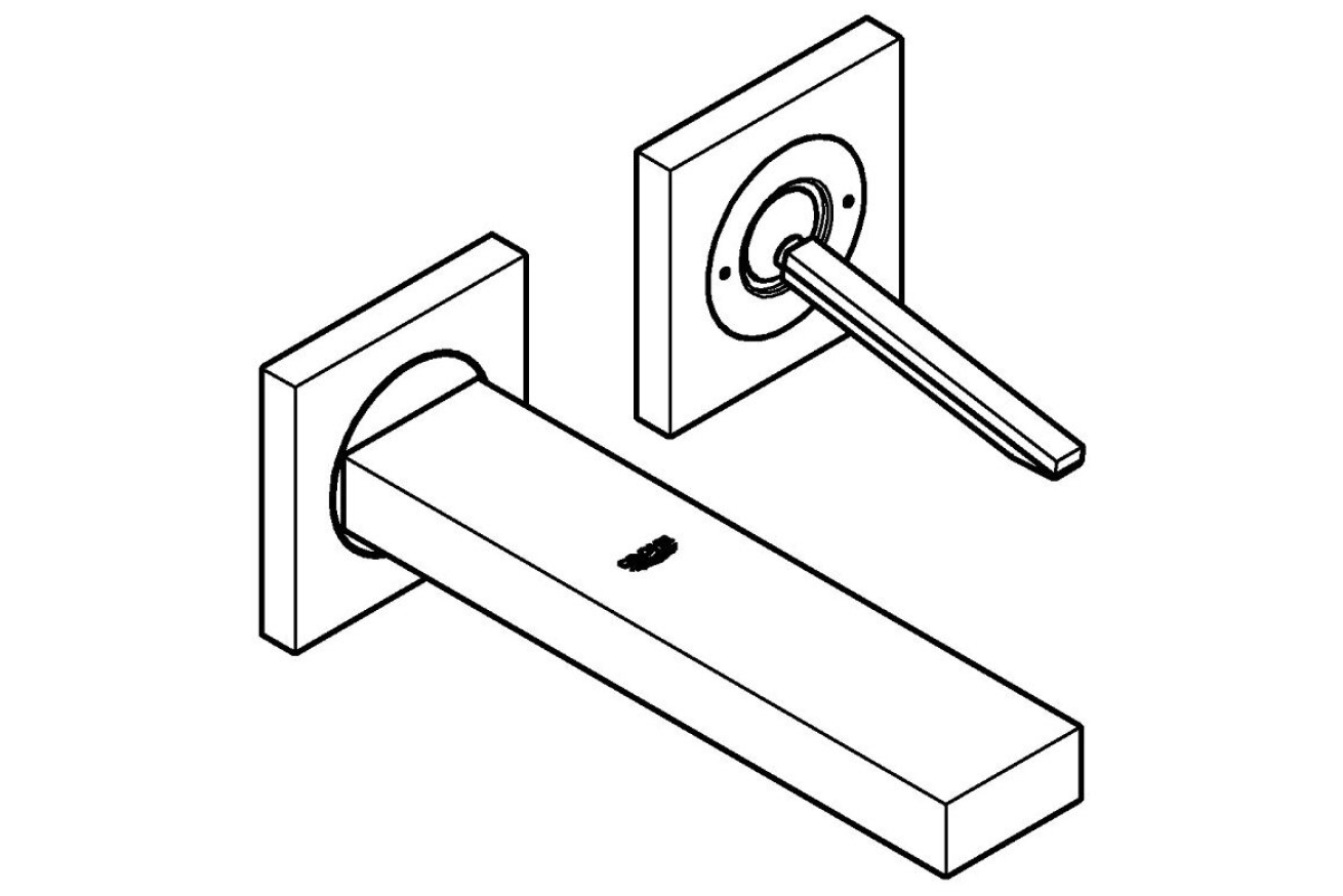 Внешняя часть смесителя для раковины GROHE Eurocube Joy на 2 отверстия (излив 170 мм), хром (19997000)