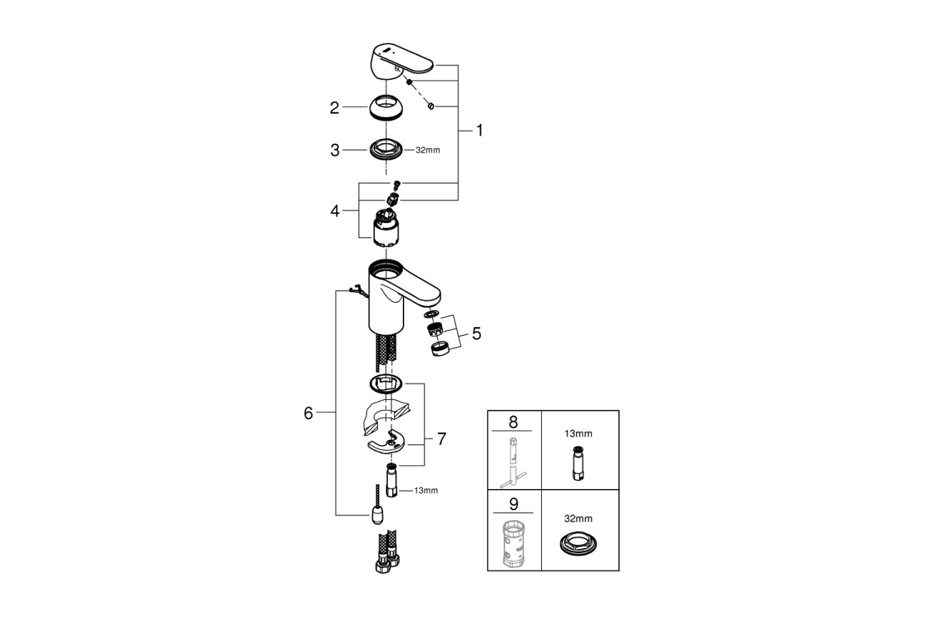 Смеситель для раковины GROHE Eurosmart Cosmopolitan, S-size, хром (2337800E)