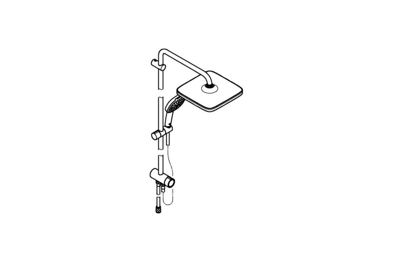 Душевая система GROHE Tempesta System 250 Cube Flex с переключателем потоков, хром (26977001)