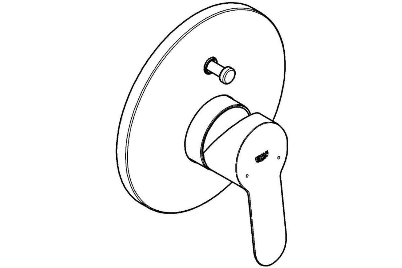 Смеситель для ванны GROHE BauEdge в комплекте с монтажной часть, хром (29079000)