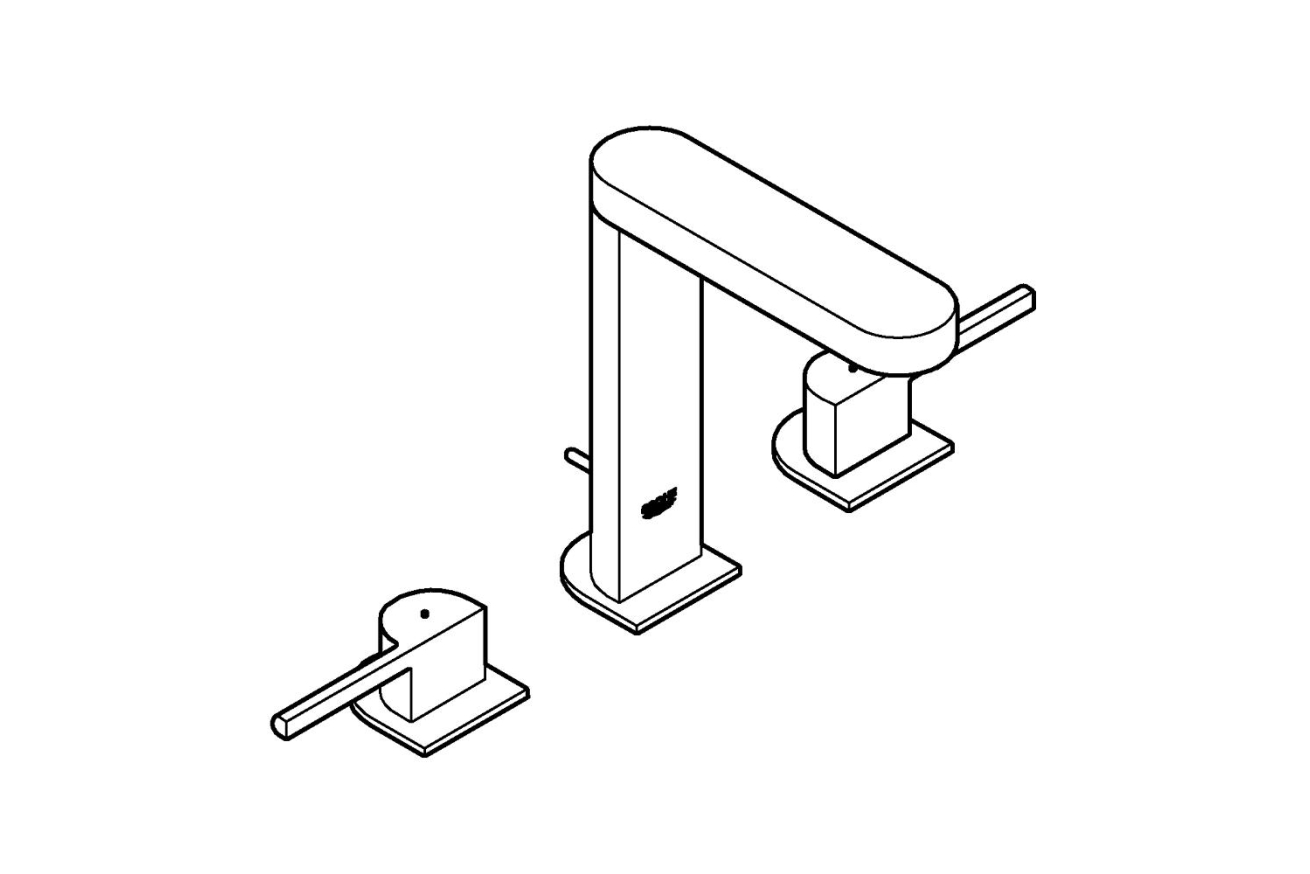 Смеситель для раковины GROHE Plus на 3 отверстия, M-size, хром (20301003)