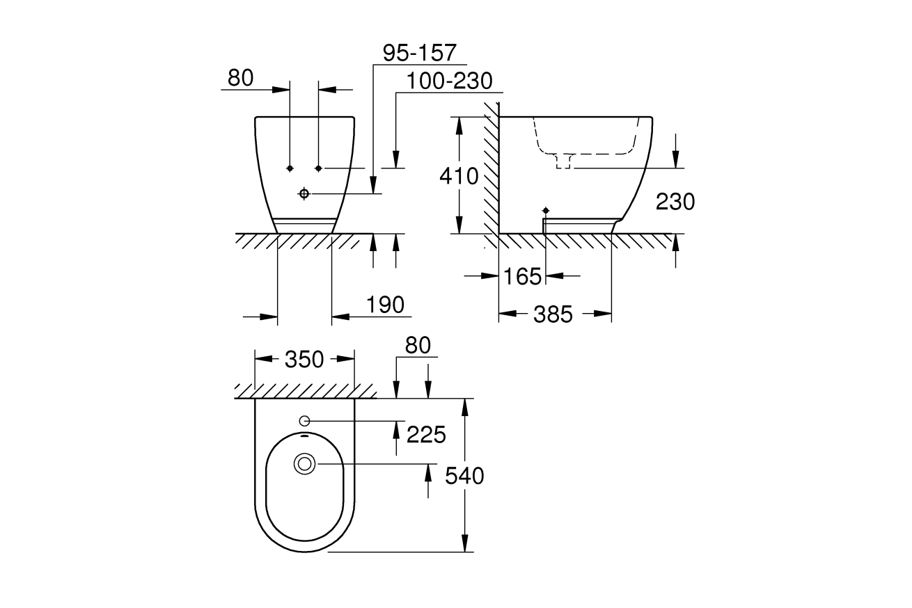 Биде напольное GROHE Essence Ceramic, альпин-белый (3957500H)