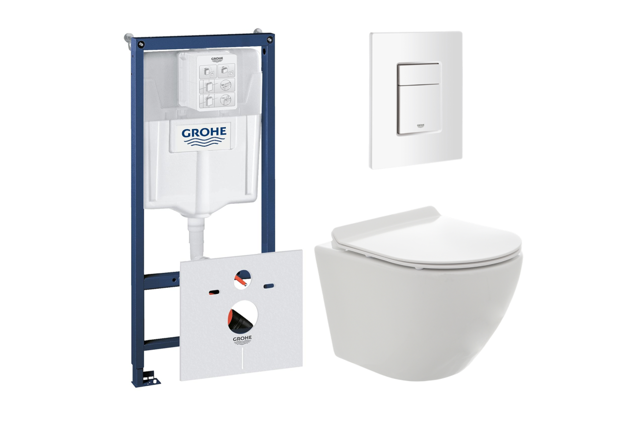 Комплект инсталляции GROHE 38772SH0 с унитазом AQUAme AQM2002PRO и сиденьем с микролифтом (NW0178)