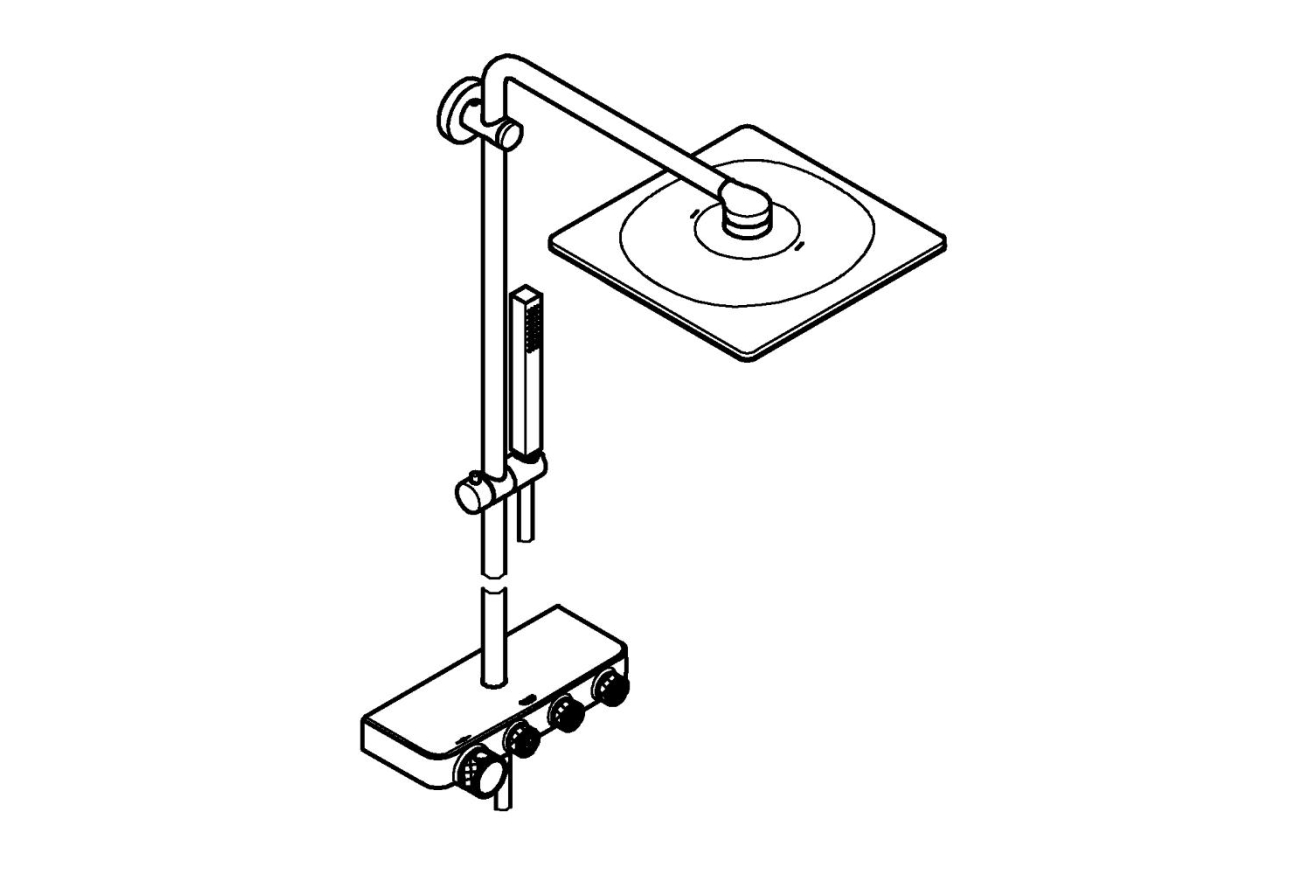 Душевая система GROHE Euphoria SmartControl System 310 Cube Duo с термостатом для душа, хром (26508000)