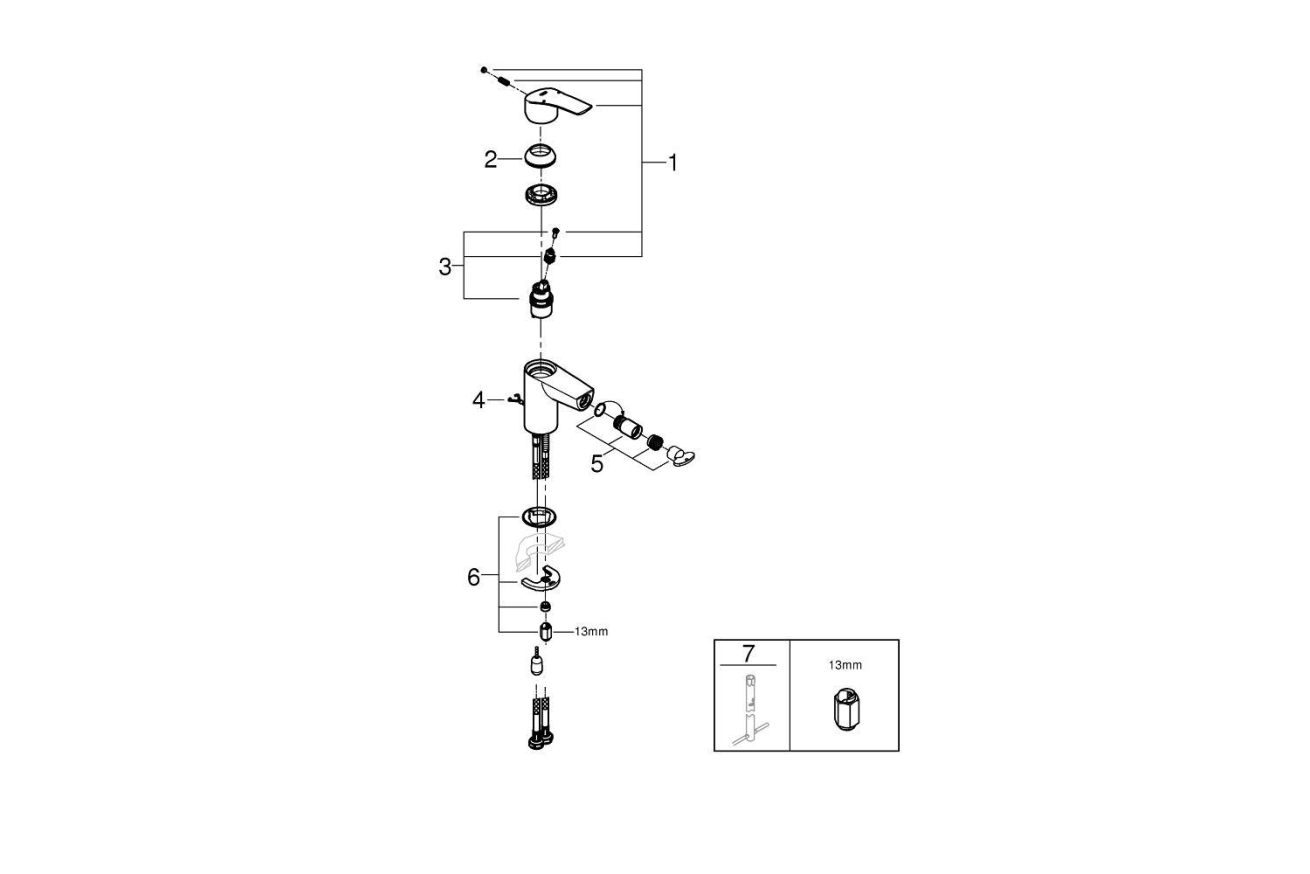 Смеситель для биде GROHE Eurosmart, S-size, хром (32927003)