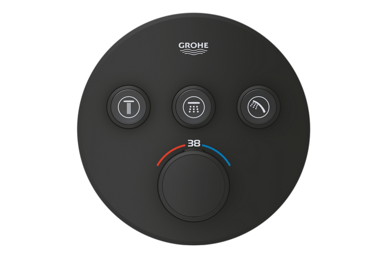 Внешняя часть термостата для ванны и душа GROHE Grohtherm SmartControl на 3 потребителя, фантомный черный (29508KF0)