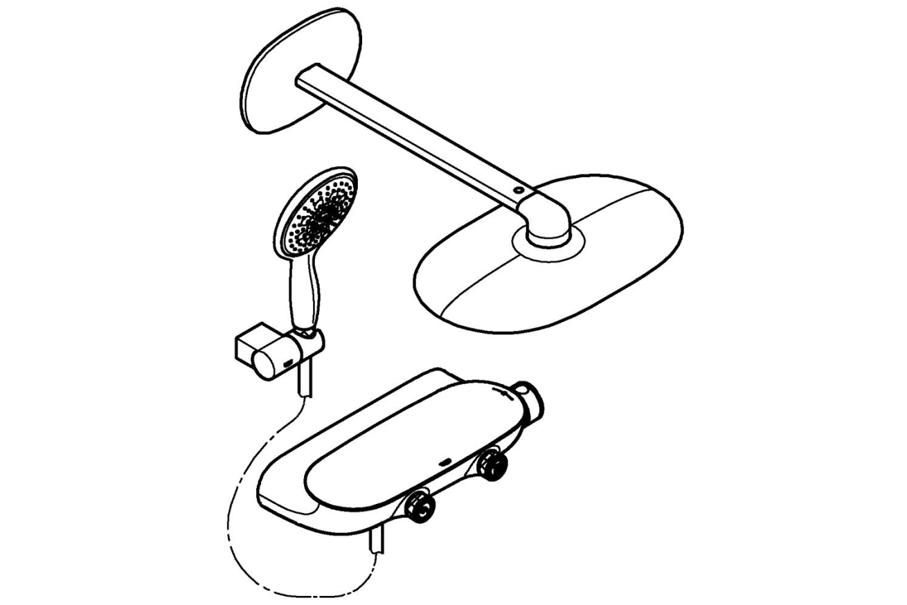 Душевая система GROHE Rainshower System SmartControl 360 MONO с термостатом для душа, хром (26446000)