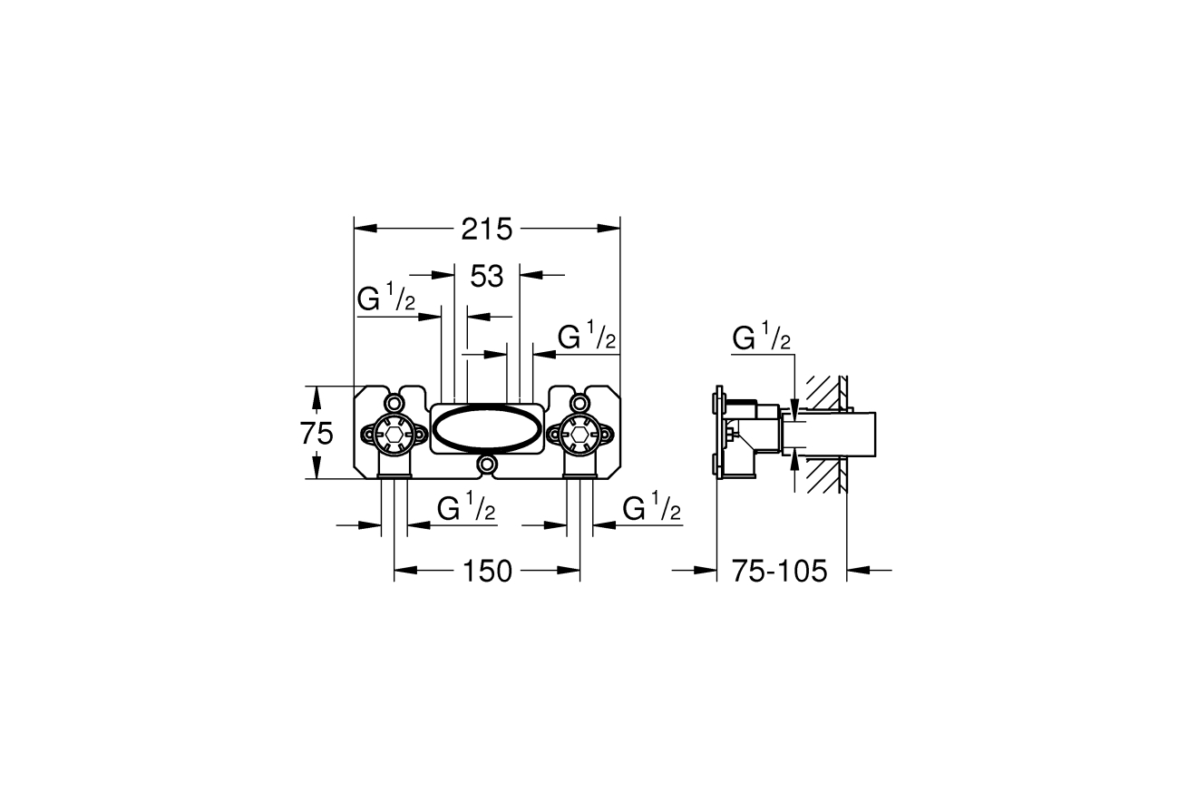 Встраиваемая часть термостата GROHE Grohtherm SmartControl (26449000)
