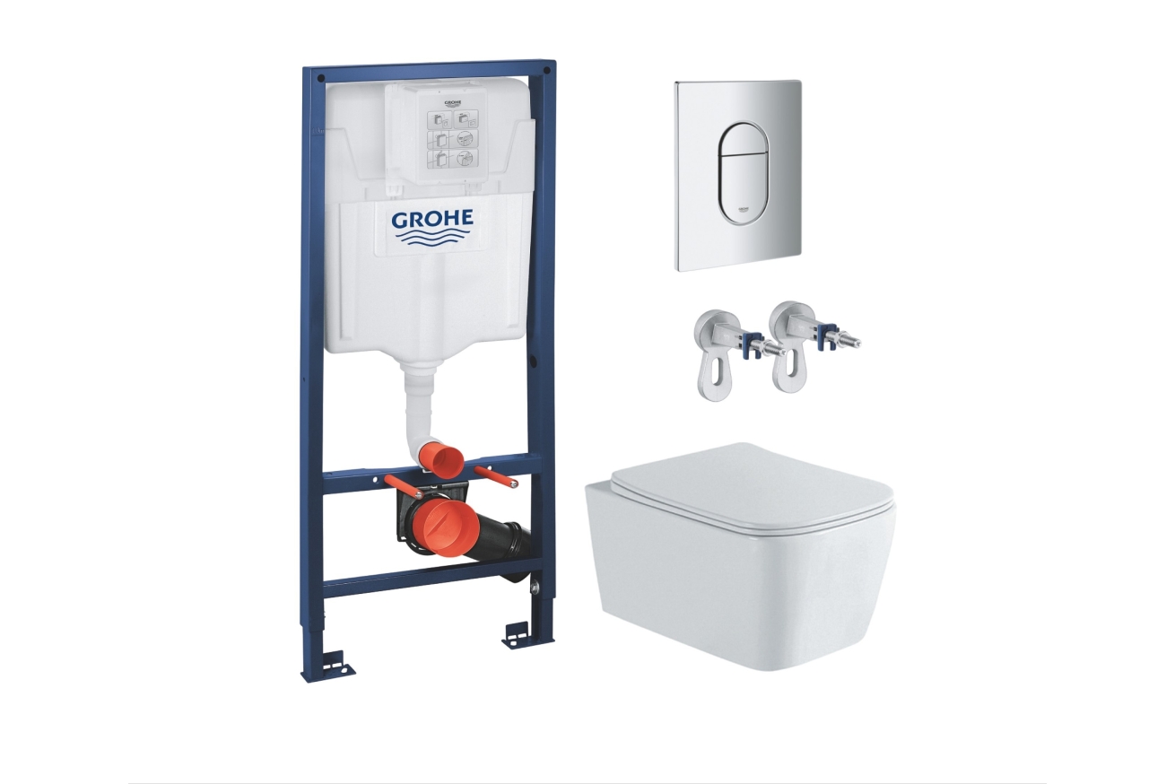 Комплект инсталляции GROHE NW0145/S с унитазом Aquatek ЛИБРА New и сиденьем с микролифтом (NW0162)