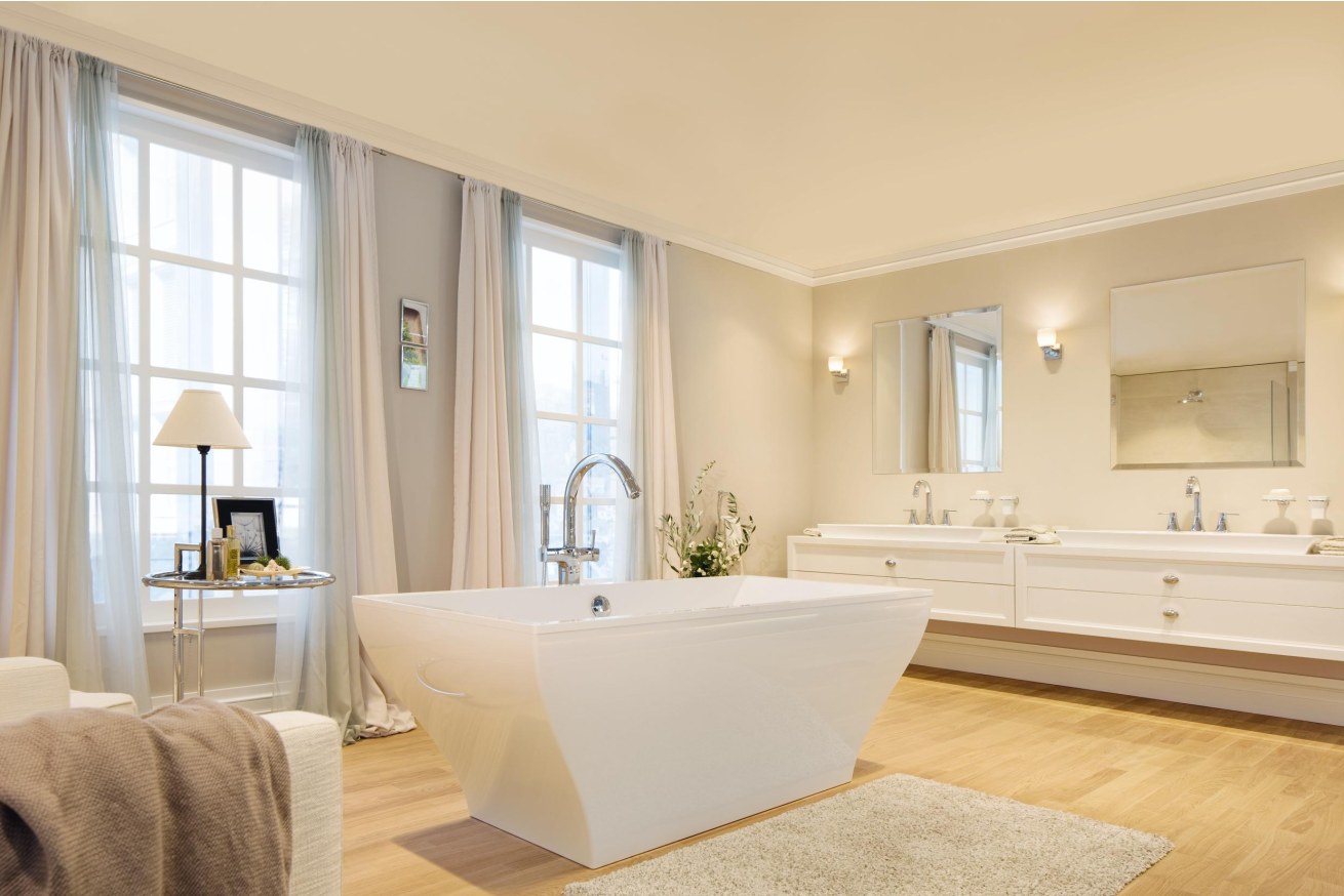 Внешняя часть смесителя для ванны GROHE Grandera напольного монтажа, хром/золото (23318IG0)