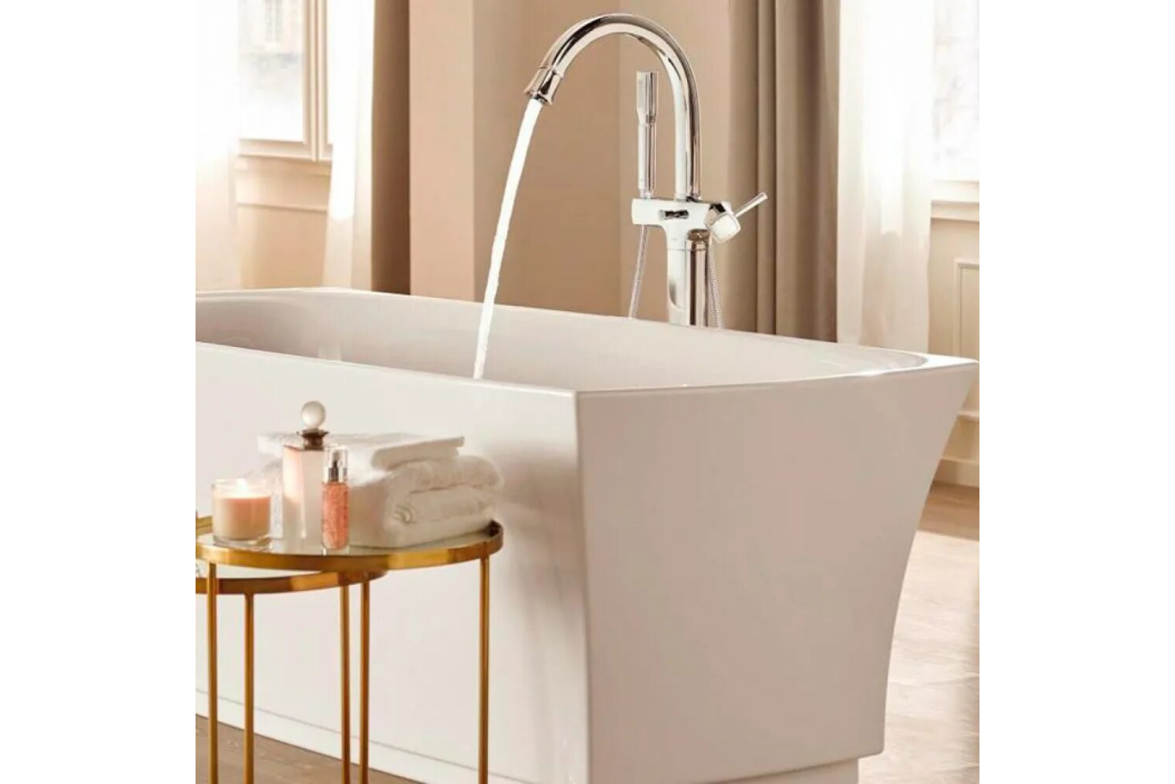 Внешняя часть смесителя для ванны GROHE Grandera напольного монтажа, хром/золото (23318IG0)