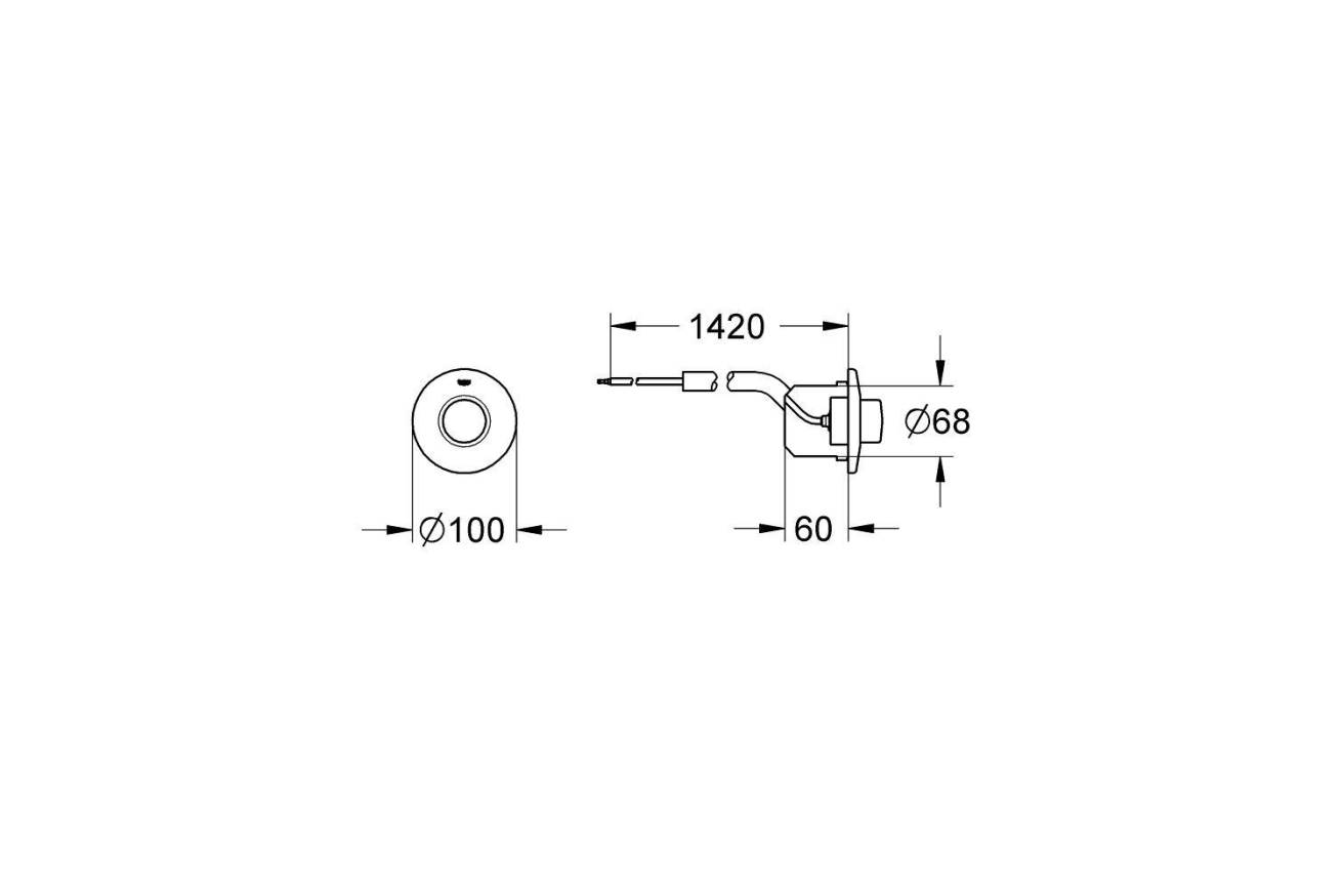 Панель смыва для унитаза GROHE Surf, 1 режим, хром (37060000)
