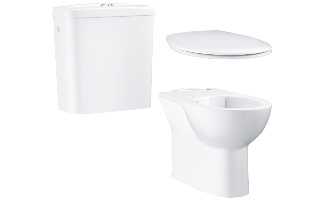 Унитаз напольный GROHE Bau Ceramic с бачком и сиденьем c микролифтом (NW0078)
