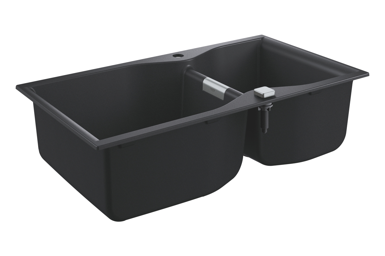 Мойка GROHE K700 с двумя чашами, 900 x 500 мм, черный гранит (31658AP0)