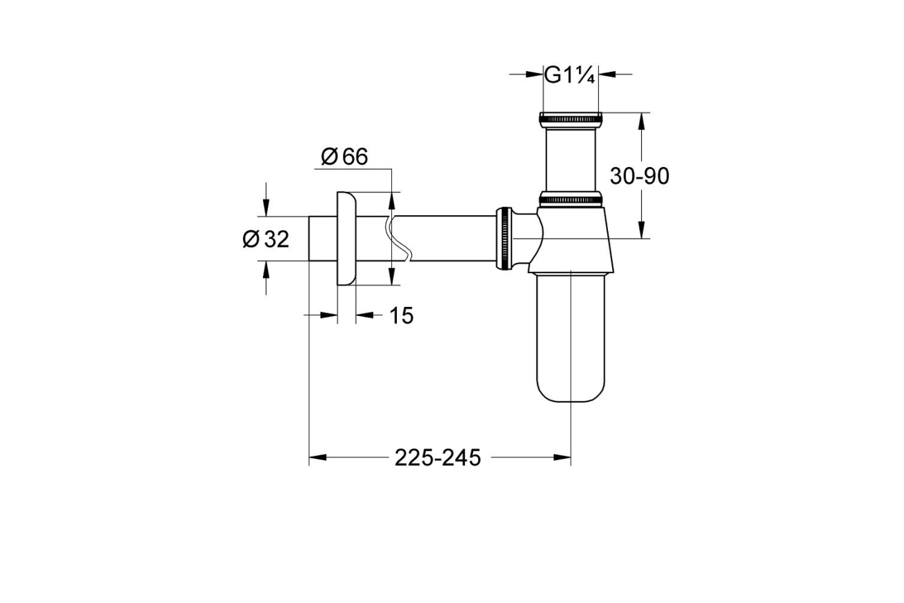 Сифон для раковины GROHE, 1 1/4″, хром (28920000)