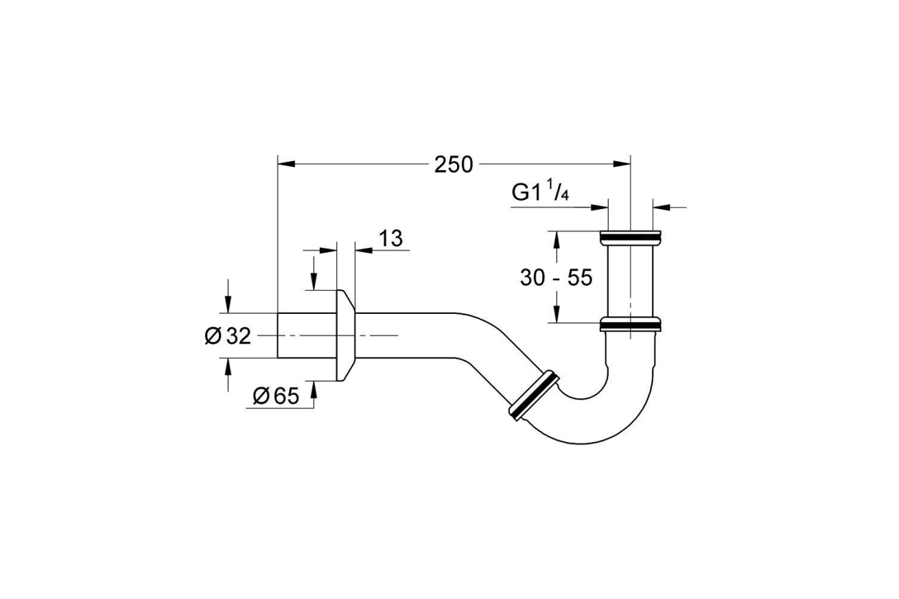 Сифон для биде GROHE 1 1/4″, хром (28946000)