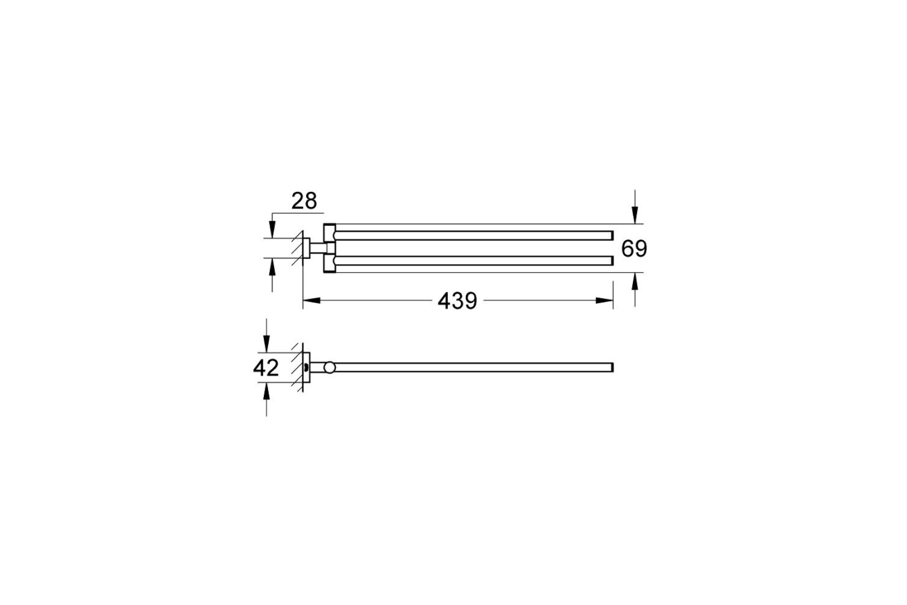 Держатель для полотенца GROHE Essentials Cube, хром (40624001)