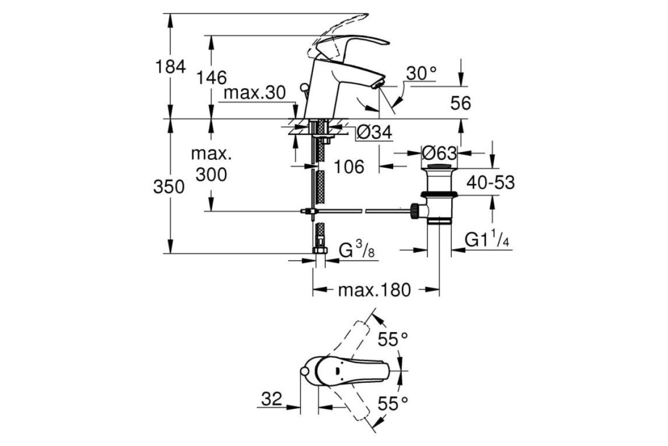 Готовый комплект для ванной комнаты GROHE Eurosmart (NB0038)