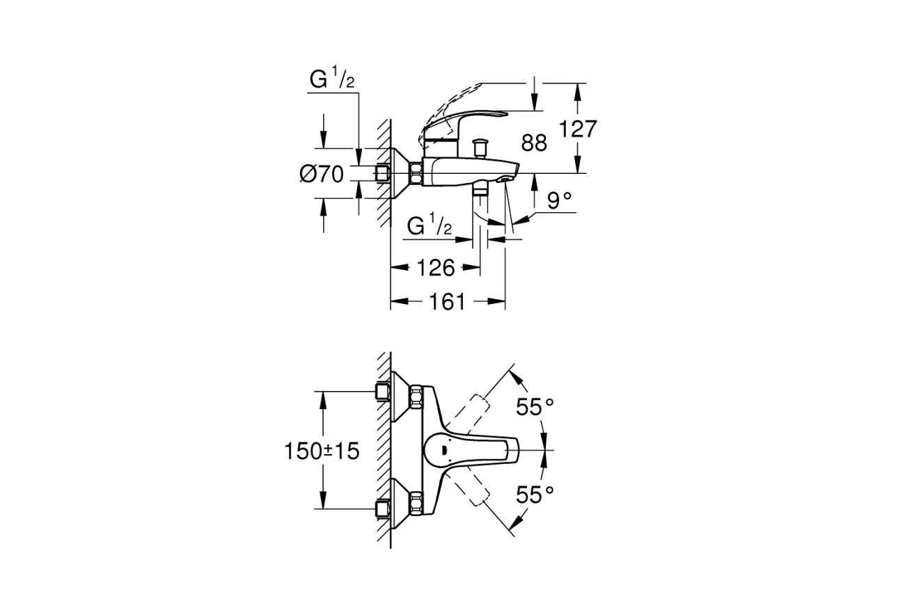 Готовый комплект для ванной комнаты GROHE Eurosmart (NB0038)