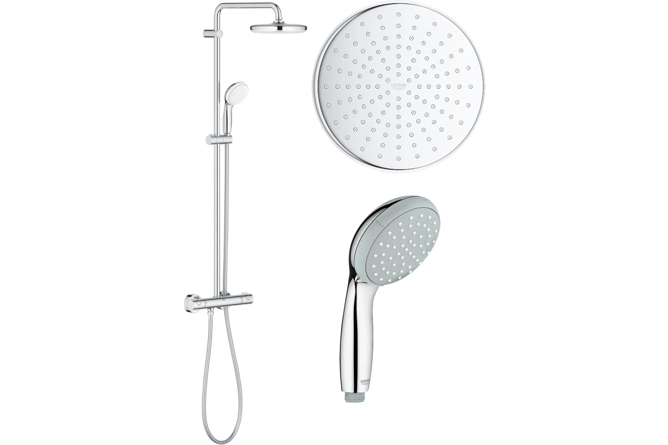 Душевая система GROHE Bau System 210 с термостатом для душа, хром (26699000)