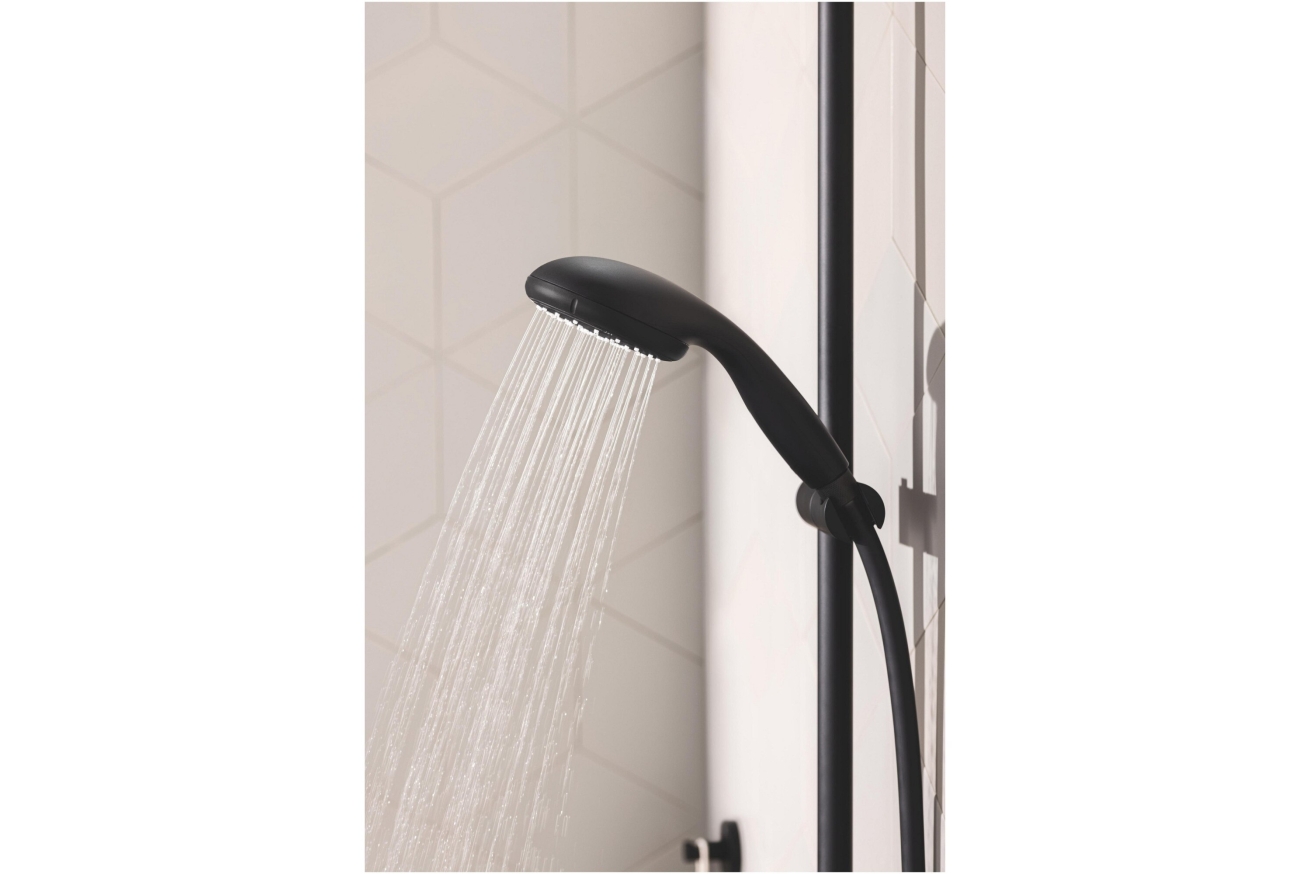 Душевой гарнитур GROHE Vitalio Start 100, 2 режима струи, душевая штанга 600 мм, 5,7 л/мин, чёрный (279482430)