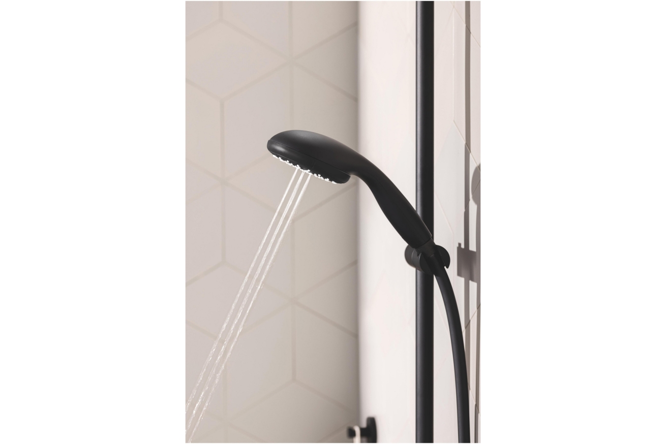 Душевой гарнитур GROHE Vitalio Start 100, 2 режима струи, душевая штанга 600 мм, 5,7 л/мин, чёрный (279482430)