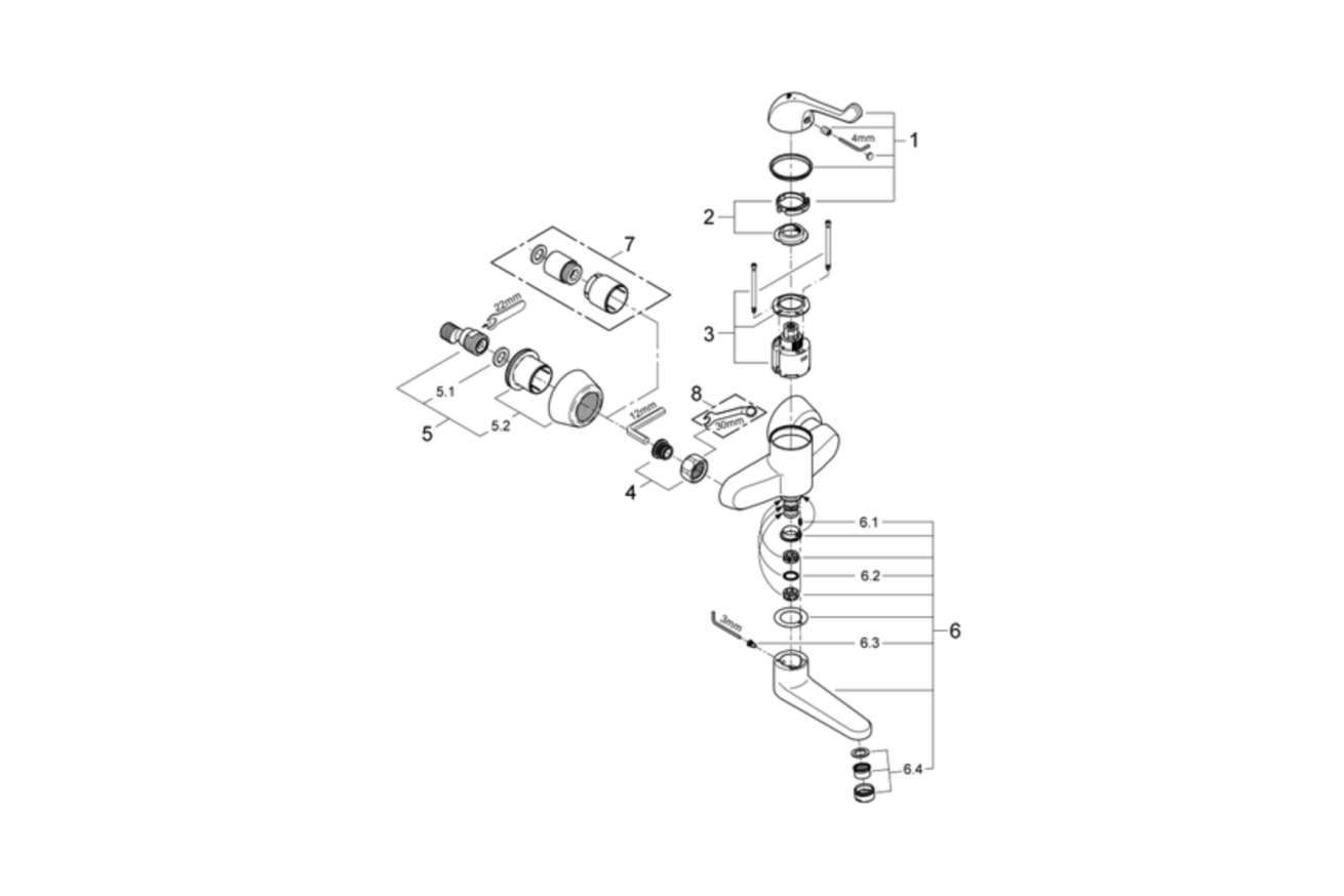 Смеситель для раковины GROHE Euroeco Special, хром (32792000)