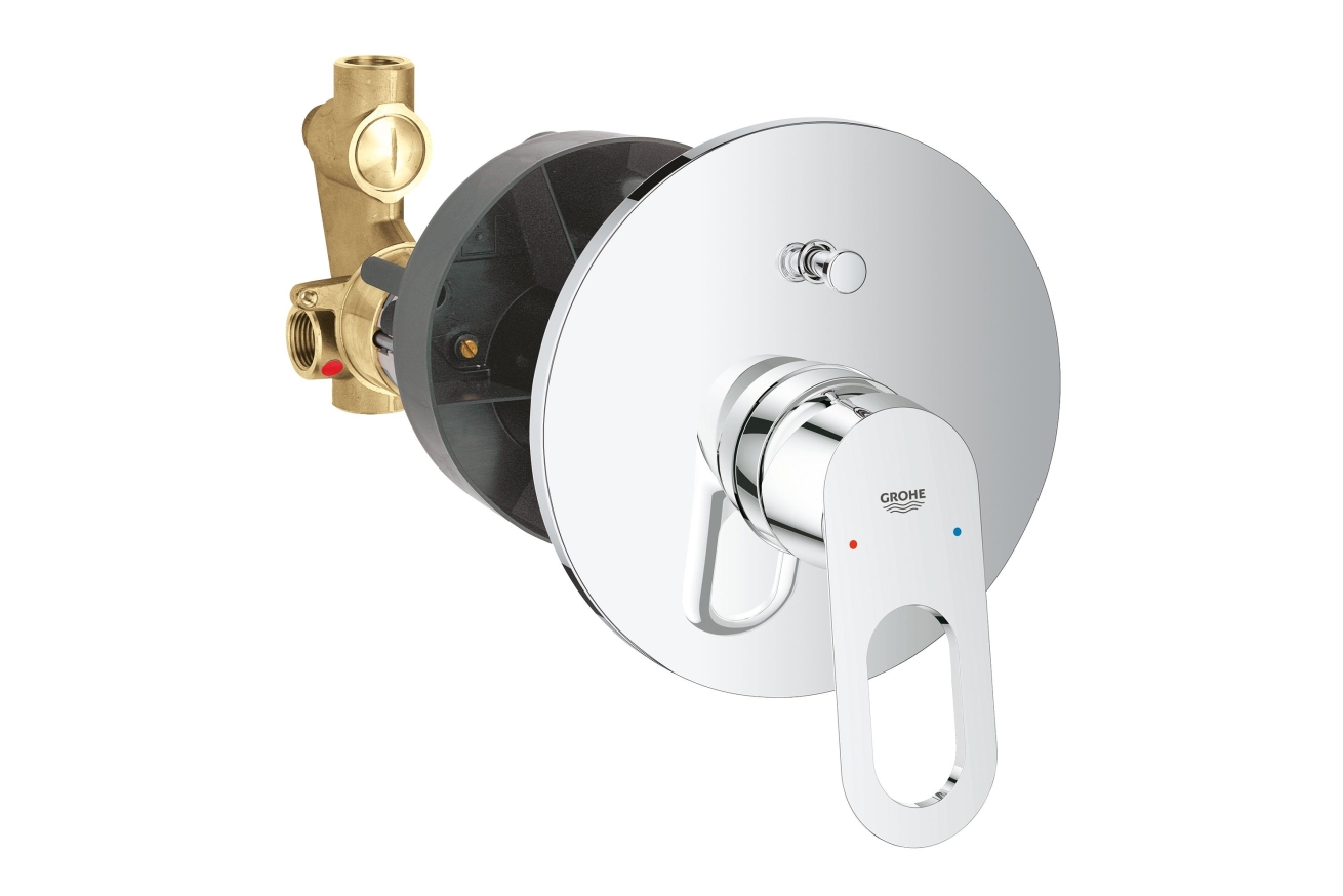 Смеситель для ванны GROHE BauLoop в комплекте с монтажной частью, хром (29081000)