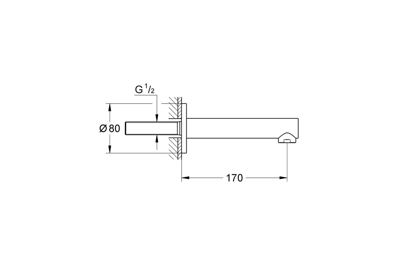 Излив для ванны GROHE Concetto, хром (13280001)