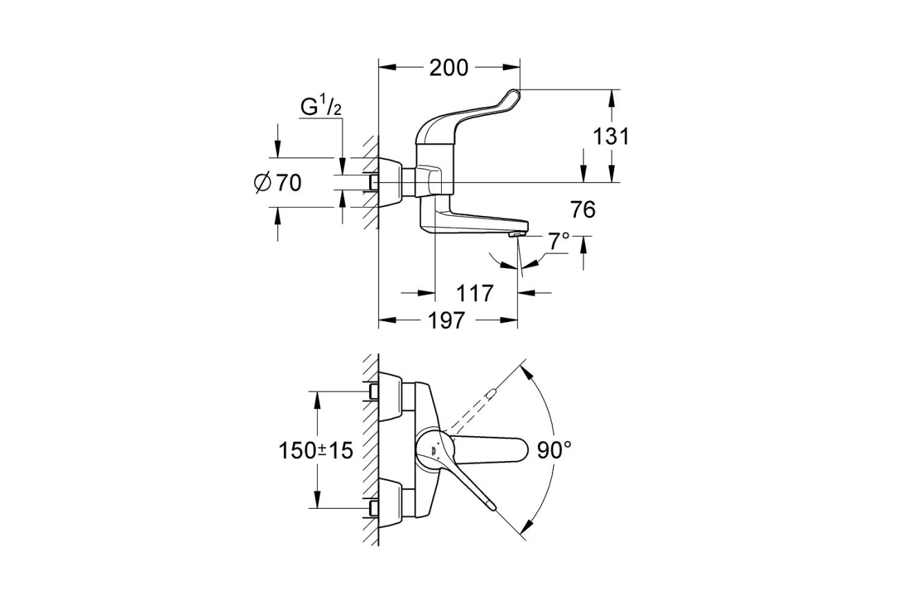 Смеситель для раковины GROHE Euroeco Special, хром (32792000)
