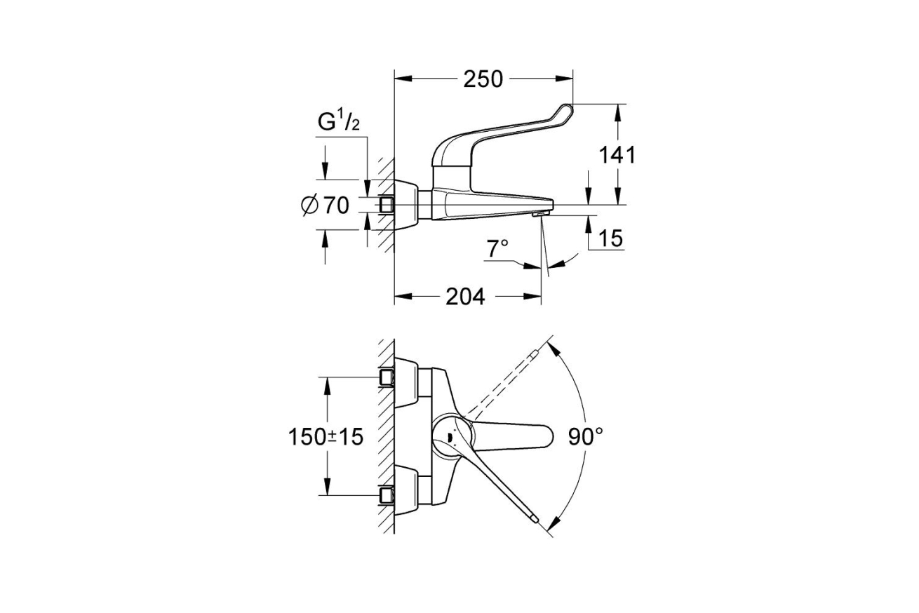 Смеситель для раковины GROHE Euroeco Special, хром (32795000)
