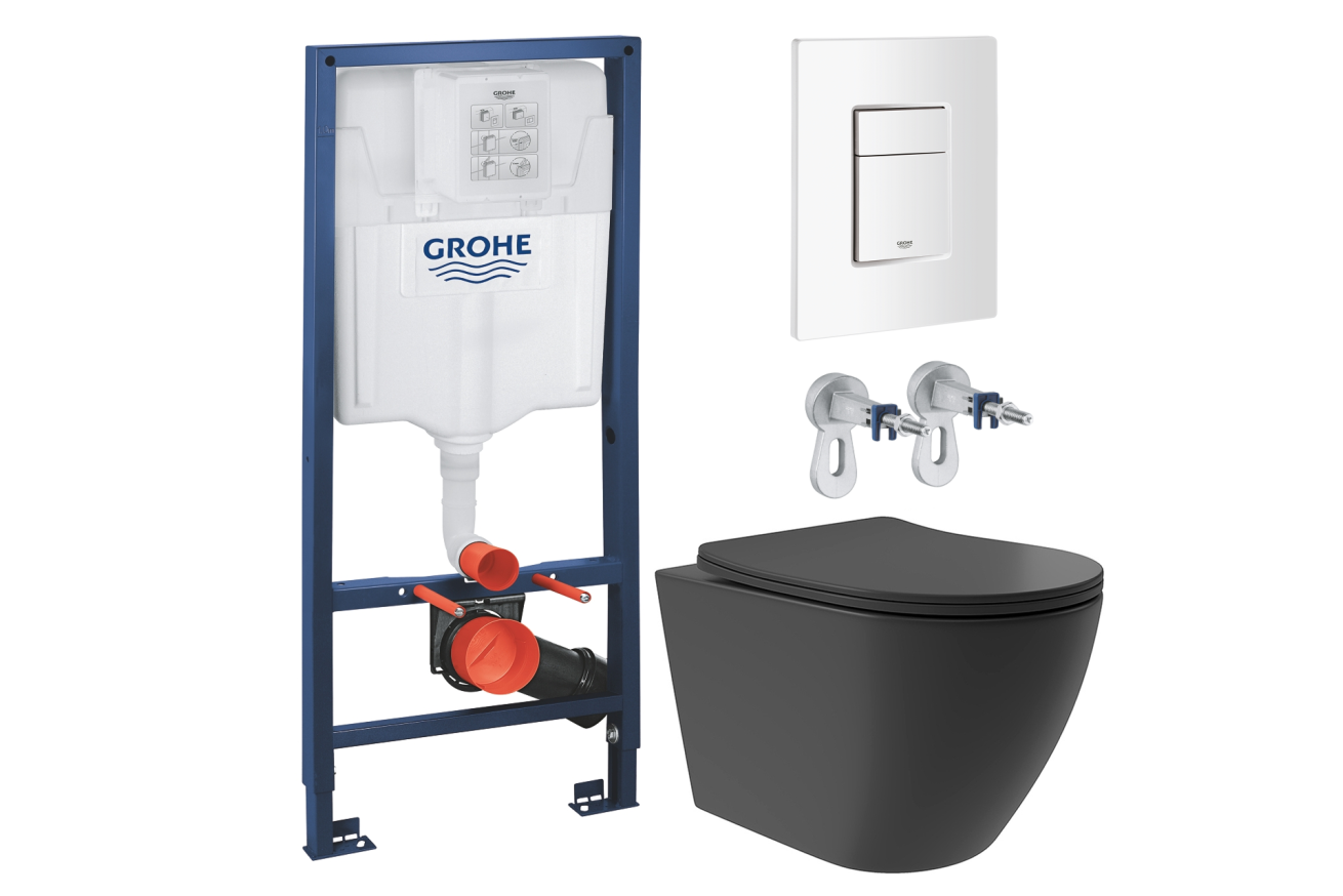 Комплект инсталляции GROHE Rapid SL 38772SH0 с унитазом Aqueduto OVO Plus OVOT0240 и сиденьем с микролифтом (NW0222)