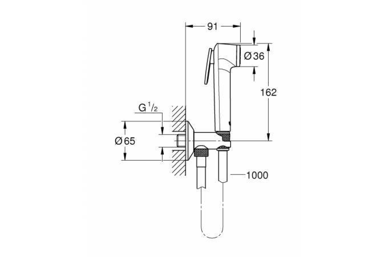 Готовый комплект для гигиенического душа GROHE BauClassic, хром (NW0068)